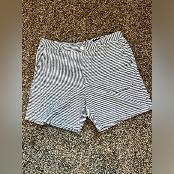 Rag & Bone Striped Linen Blend Shorts - Picture 1 of 4